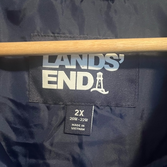 Lands' End Women's FeatherFree Insulated Vest in Navy Plus Size 2X Cabincore - Picture 7 of 9